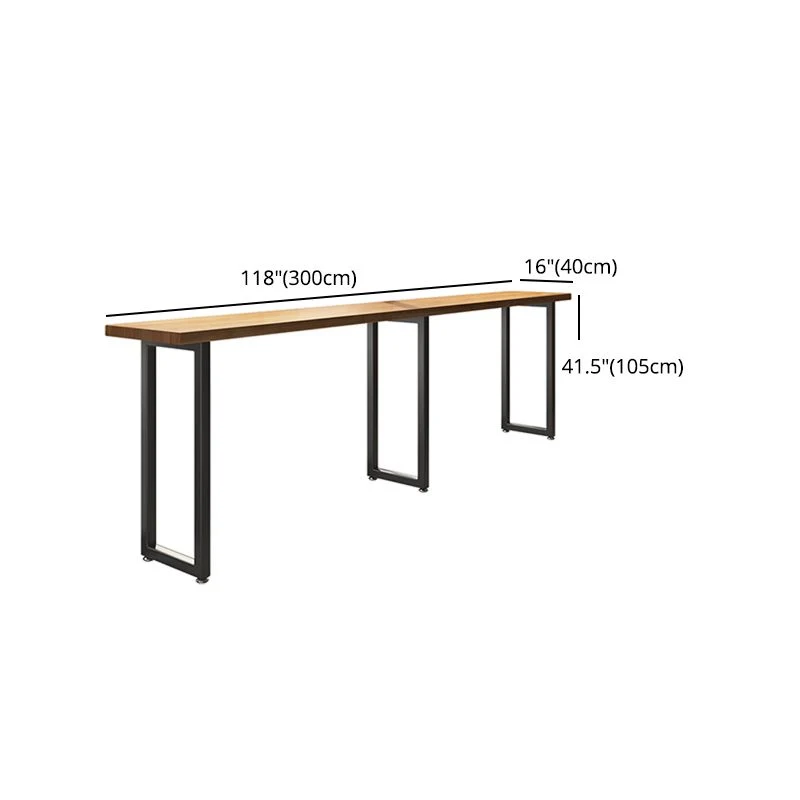 Tavolo da bar legno di pino Tavolo da bar rettangolare industriale con base slitta Clearhalo