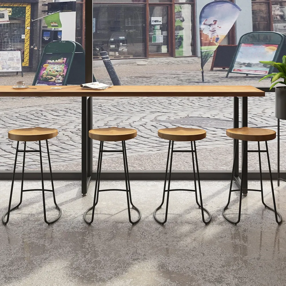 Tavolo da bar legno di pino Tavolo da bar rettangolare industriale con base slitta Clearhalo