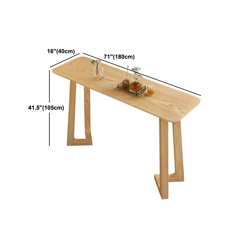 Tavolo da bar legno di pino Tavolo da bar moderno con base slitta legno Clearhalo