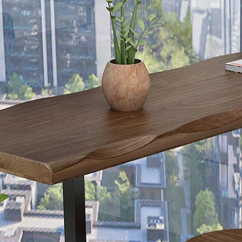 Tavolo da bar legno di pino Tavolo da bar stile industriale con base slitta ferro Clearhalo