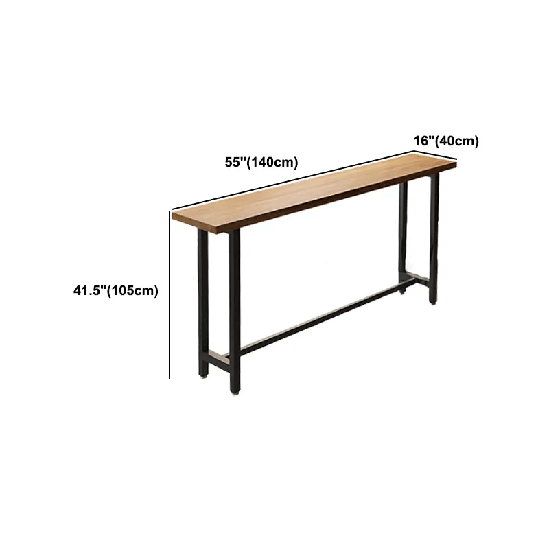 Tavolo da bar legno di pino Tavolo da pranzo da bar rettangolare industriale con base slitta Clearhalo