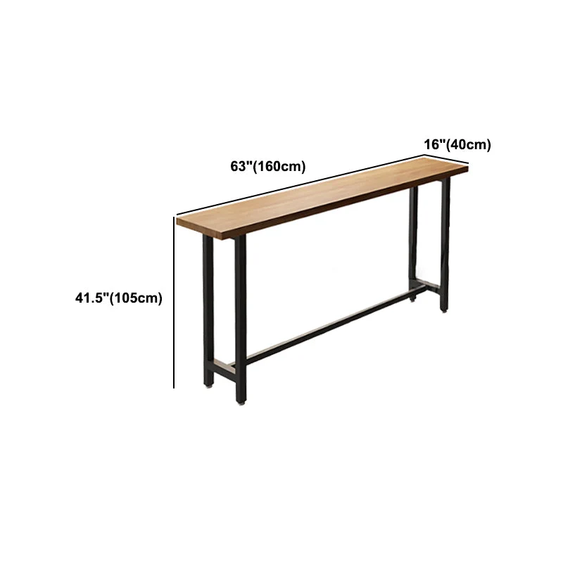 Tavolo da bar legno di pino Tavolo da pranzo da bar rettangolare industriale con base slitta Clearhalo