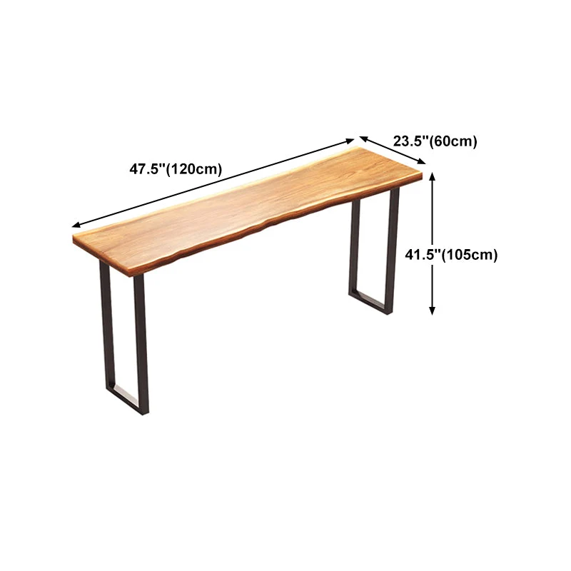 Tavolo da bar legno di pino Tavolo da pranzo da bar industriale marrone con base slitta Clearhalo