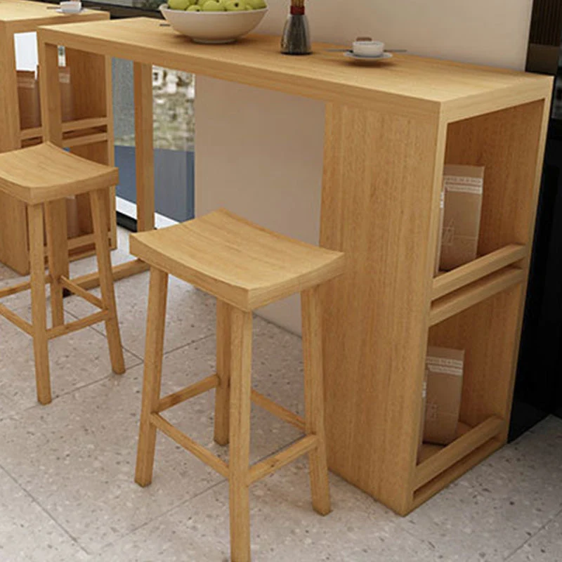 Tavolo da bar legno Tavolo da bar rettangolare tradizionale di lusso con base slitta Clearhalo