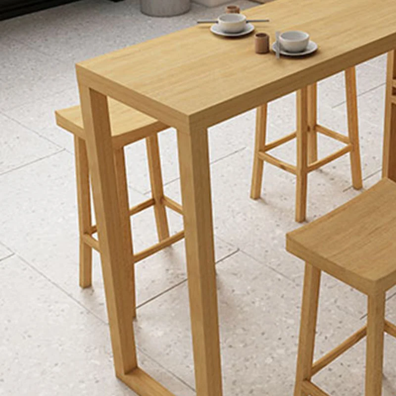 Tavolo da bar legno Tavolo da bar rettangolare tradizionale di lusso con base slitta Clearhalo