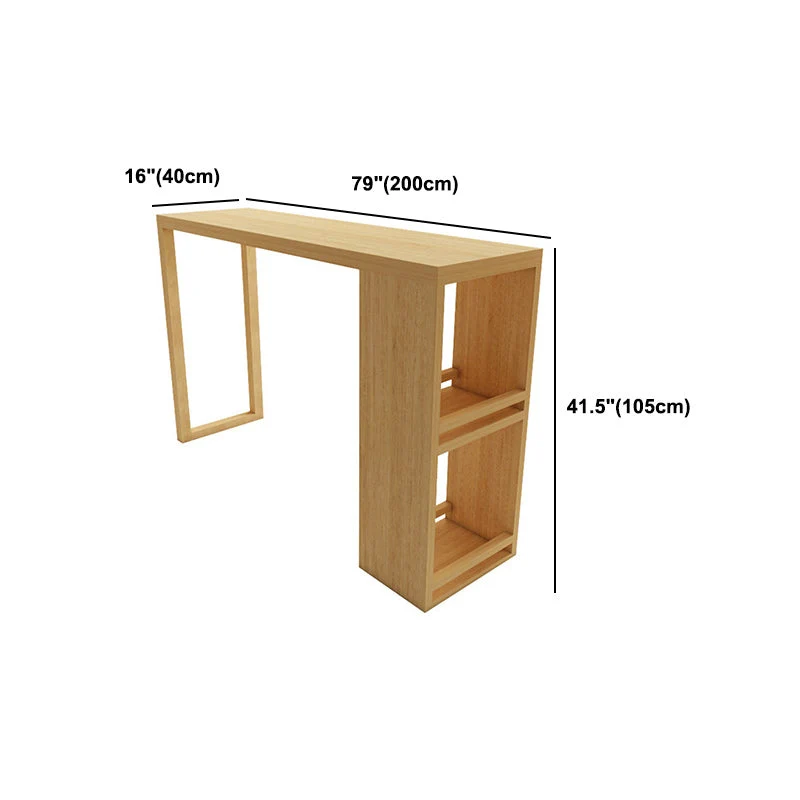 Tavolo da bar legno Tavolo da bar rettangolare tradizionale di lusso con base slitta Clearhalo