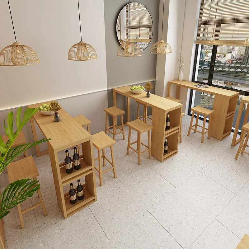Tavolo da bar legno Tavolo da bar rettangolare tradizionale di lusso con base slitta Clearhalo