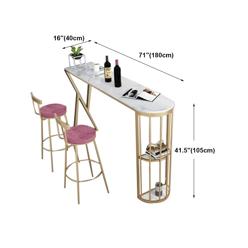 Tavolo da bar marmo con tavolo speciale con doppio piedistallo - 41,3" H Clearhalo