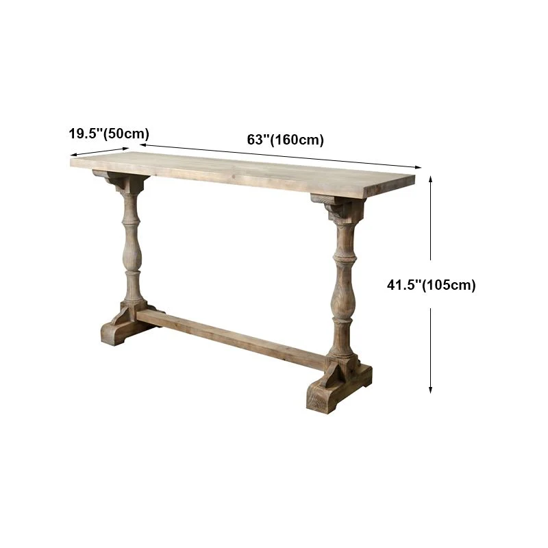 Tavolo da bar marrone stile industriale Tavolo da bar casual legno massello Clearhalo