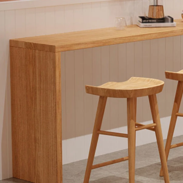 Tavolo da bar marrone stile industriale Tavolo da bar casual legno massello per caffetteria Clearhalo