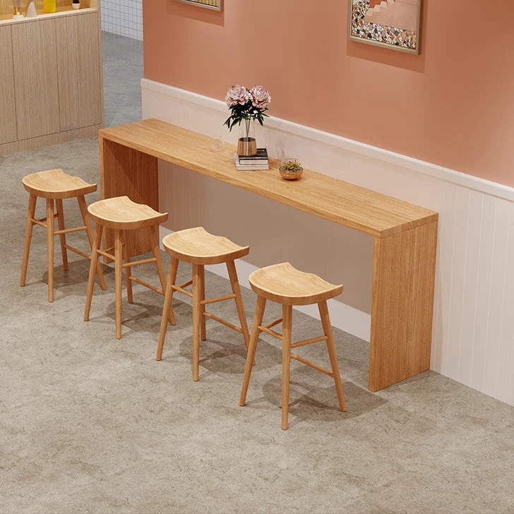 Tavolo da bar marrone stile industriale Tavolo da bar casual legno massello per caffetteria Clearhalo