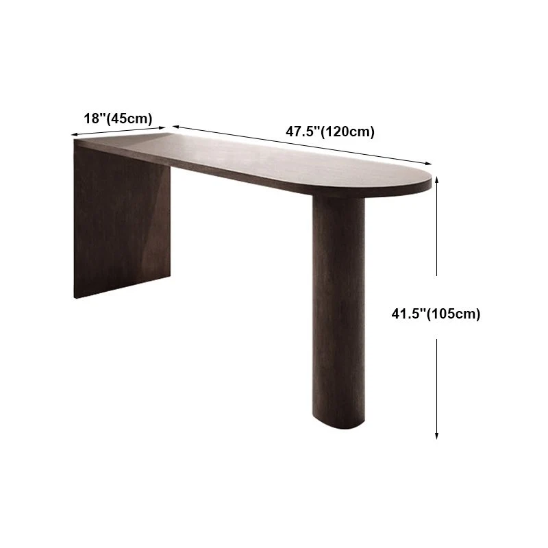 Tavolo da bar marrone stile industriale Tavolo da bar casual per interni legno massello per sala da pranzo Clearhalo