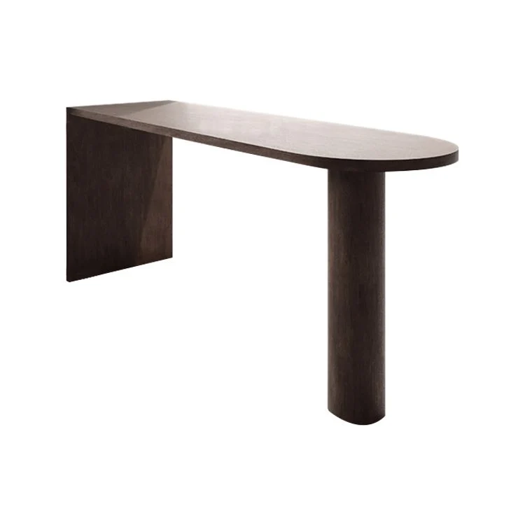 Tavolo da bar marrone stile industriale Tavolo da bar casual per interni legno massello per sala da pranzo Clearhalo