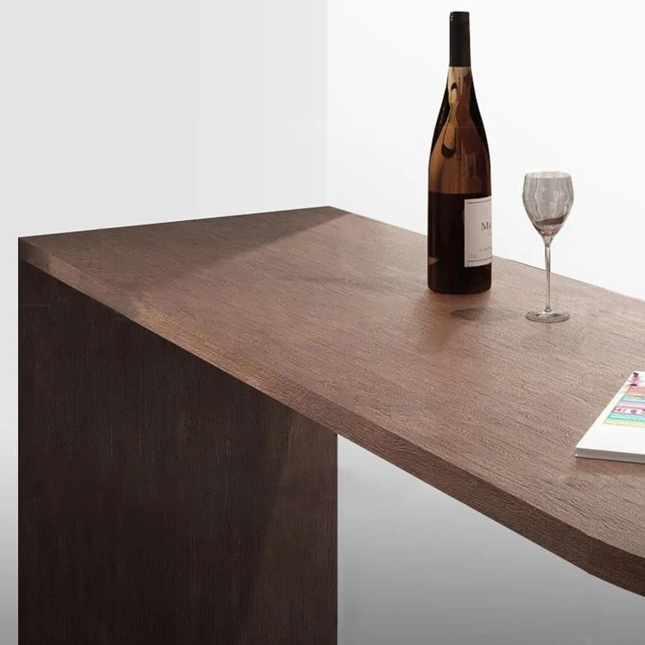Tavolo da bar marrone stile industriale Tavolo da bar casual per interni legno massello per sala da pranzo Clearhalo
