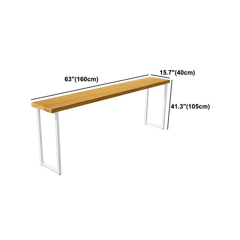 Tavolo da bar marrone stile moderno legno massello e tavolo da bar da balcone metallo Clearhalo