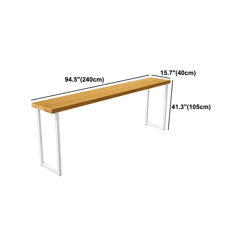 Tavolo da bar marrone stile moderno legno massello e tavolo da bar da balcone metallo Clearhalo