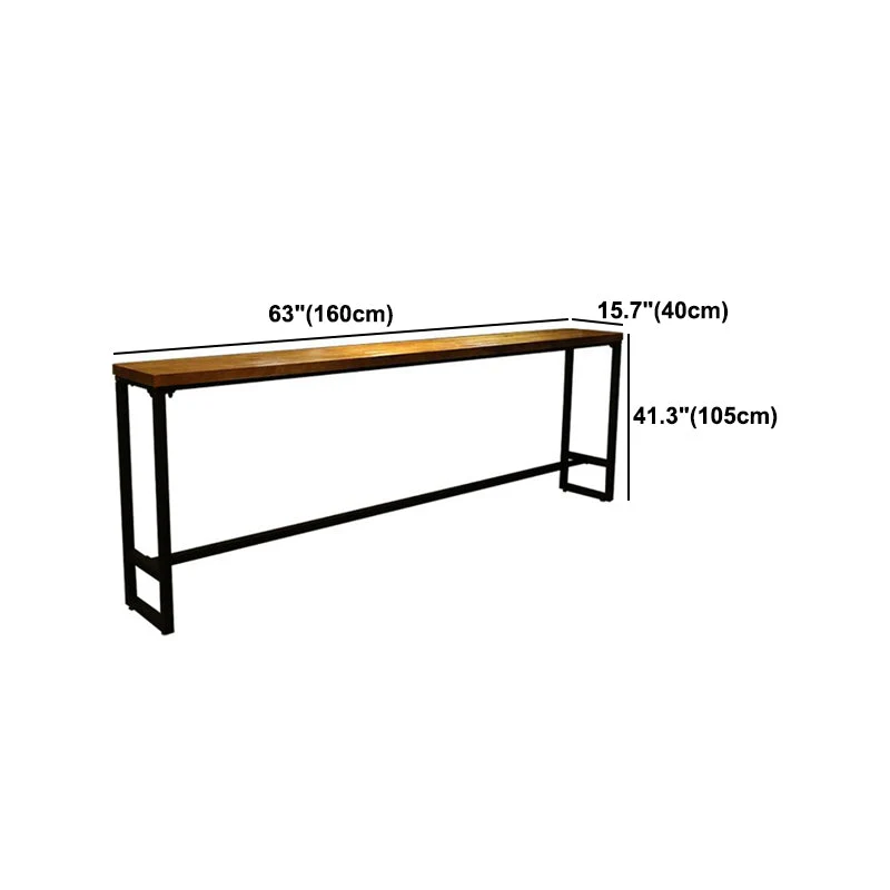 Tavolo da bar marrone stile moderno Tavolo da bar legno massello e ferro da caffè Clearhalo