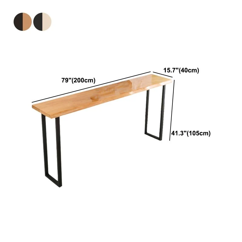 Tavolo da bar marrone stile moderno Tavolo da bar per interni legno massello e ferro Clearhalo