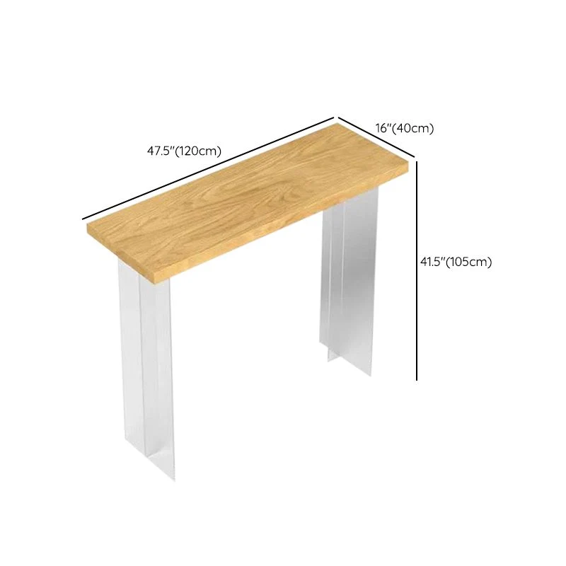 Tavolo da bar moderno con base legno massello acrilico per sala da pranzo Clearhalo