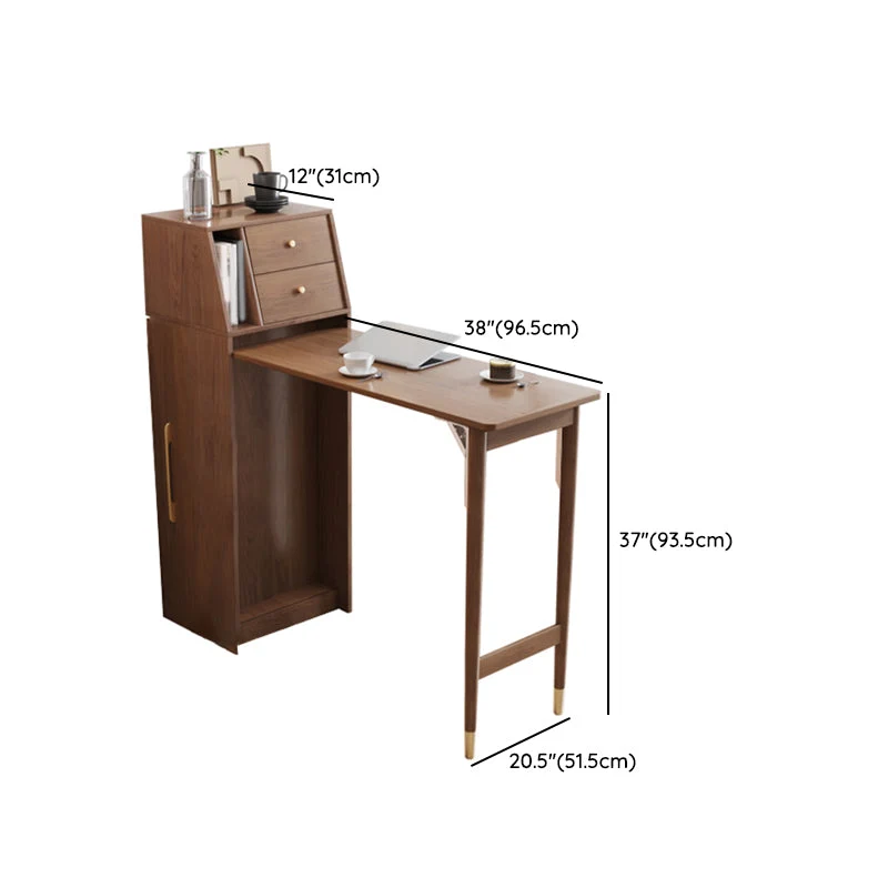 Tavolo da bar moderno legno prodotto marrone Tavolo da pub pieghevole moderno per la casa Clearhalo