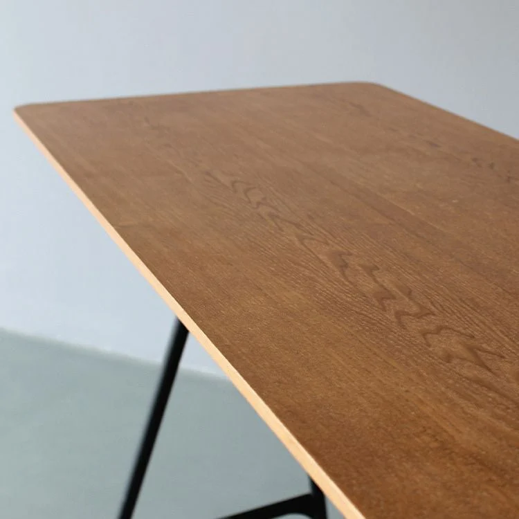 Tavolo da bar moderno rettangolare da bancone Tavolo da pranzo legno con gambe metallo Clearhalo