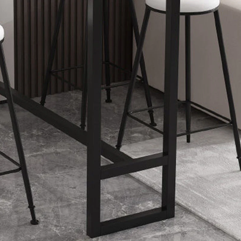 Tavolo da bar moderno rettangolare con piano pietra, tavolo da bistrot con base pedale Clearhalo