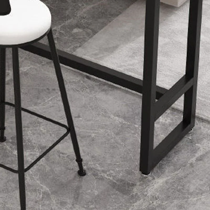 Tavolo da bar moderno rettangolare con piano pietra, tavolo da bistrot con base pedale Clearhalo