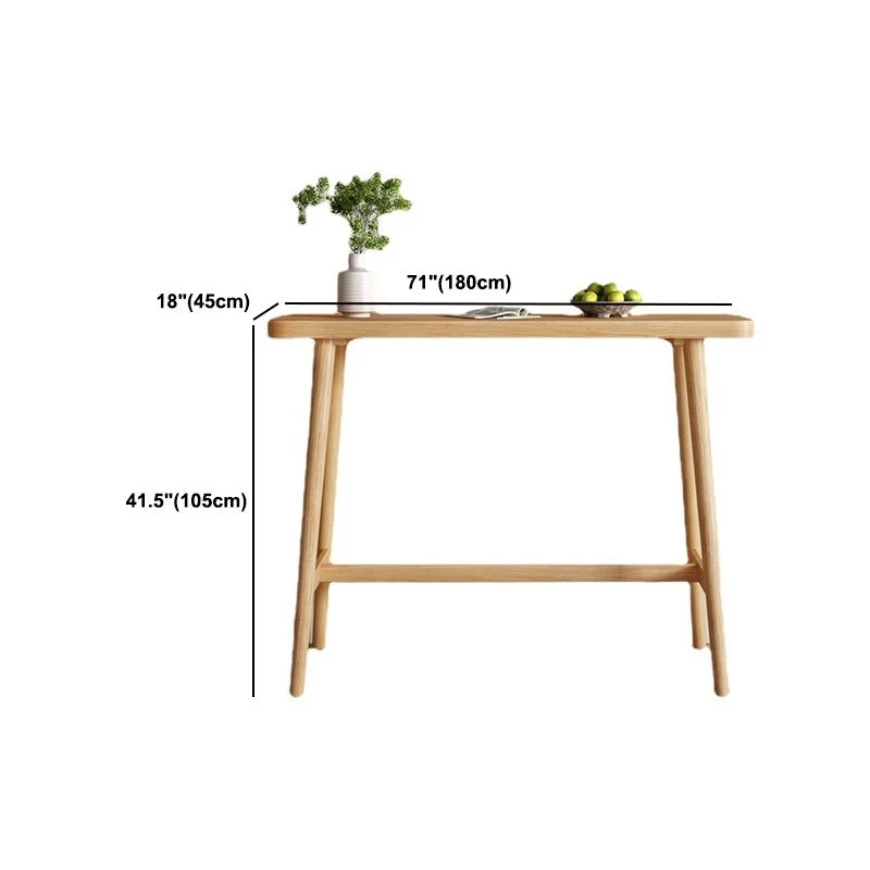 Tavolo da bar moderno rettangolare Tavolo da bistrot legno massello con base cavalletto Clearhalo