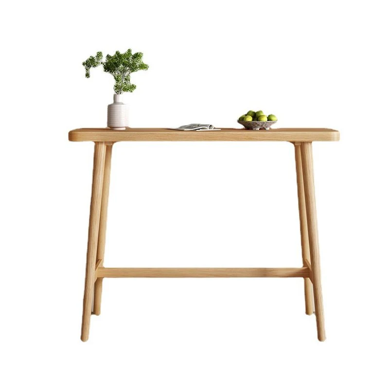Tavolo da bar moderno rettangolare Tavolo da bistrot legno massello con base cavalletto Clearhalo