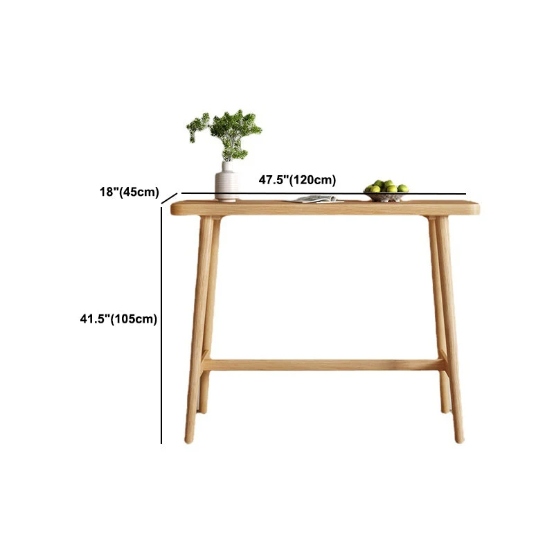 Tavolo da bar moderno rettangolare Tavolo da bistrot legno massello con base cavalletto Clearhalo