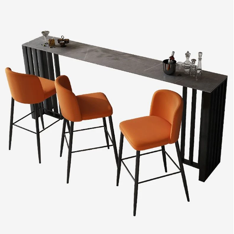 Tavolo da bar moderno rettangolare Tavolo da pranzo pietra sinterizzata per cucina Clearhalo
