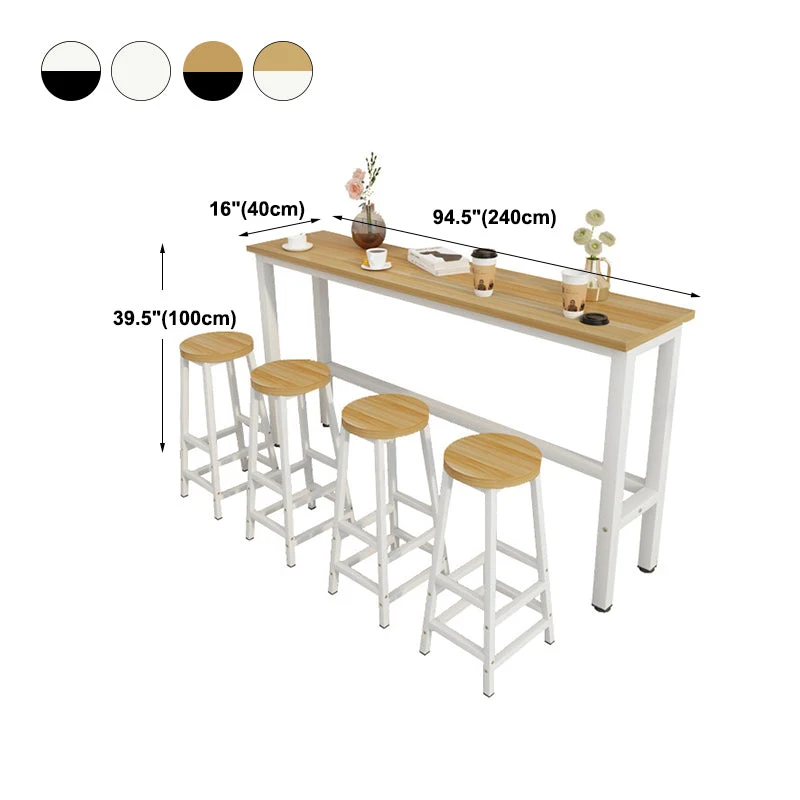Tavolo da bar moderno Tavolo da pranzo da bar rettangolare con base cavalletto Clearhalo