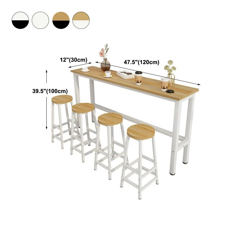 Tavolo da bar moderno Tavolo da pranzo da bar rettangolare con base cavalletto Clearhalo