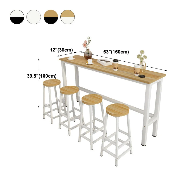 Tavolo da bar moderno Tavolo da pranzo da bar rettangolare con base cavalletto Clearhalo