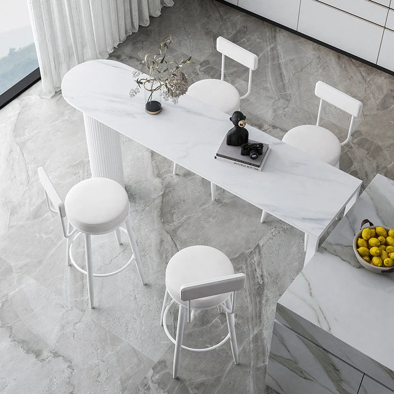 Tavolo da bar nordico Tavolo da bistrò con base metallo altezza 42 pollici per sala da pranzo Clearhalo