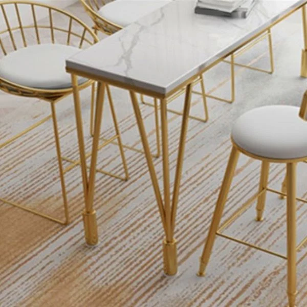 Tavolo da bar nordico Tavolo da bistrò 4 gambe color oro da 42 pollici di altezza per cucina Clearhalo