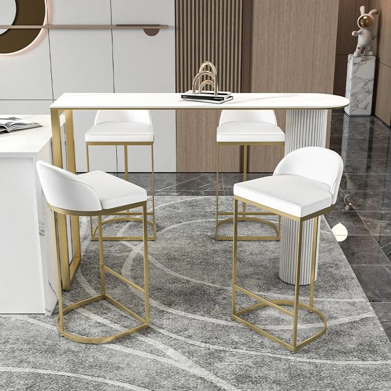 Tavolo da bar pietra stile moderno Tavolo da bar con doppio piedistallo per interni Clearhalo