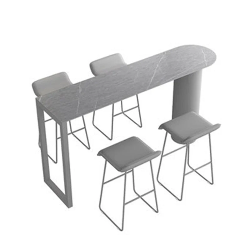 Tavolo da bar pietra Tavolo da pranzo da bar tradizionale di lusso con base slitta Clearhalo