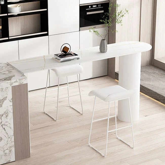 Tavolo da bar pietra Tavolo da pranzo da bar tradizionale di lusso con base slitta Clearhalo