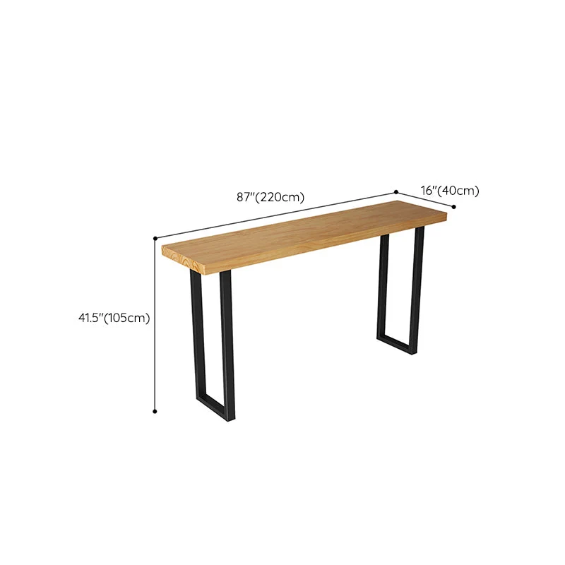 Tavolo da bar rettangolare con base slitta legno massello per sala da pranzo Clearhalo