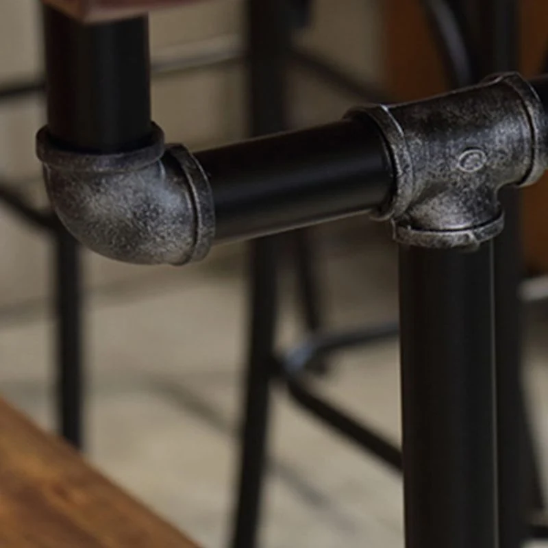 Tavolo da bar rettangolare con piano legno Tavolo da bar stile industriale con altezza di 42 pollici Clearhalo