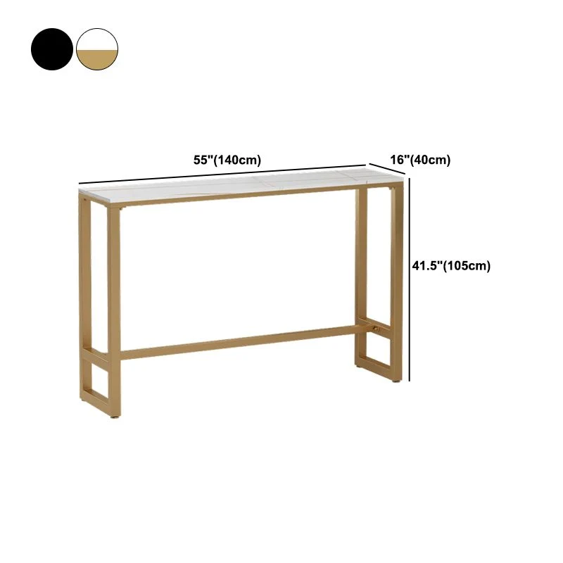 Tavolo da bar rettangolare con piano pietra Glam con finitura lucida. Tavolo da bistrot rettangolare con cavalletto Clearhalo