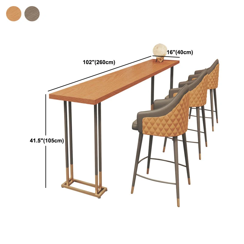 Tavolo da bar rettangolare Glam Tavolo da pranzo fisso legno massello per interni Clearhalo