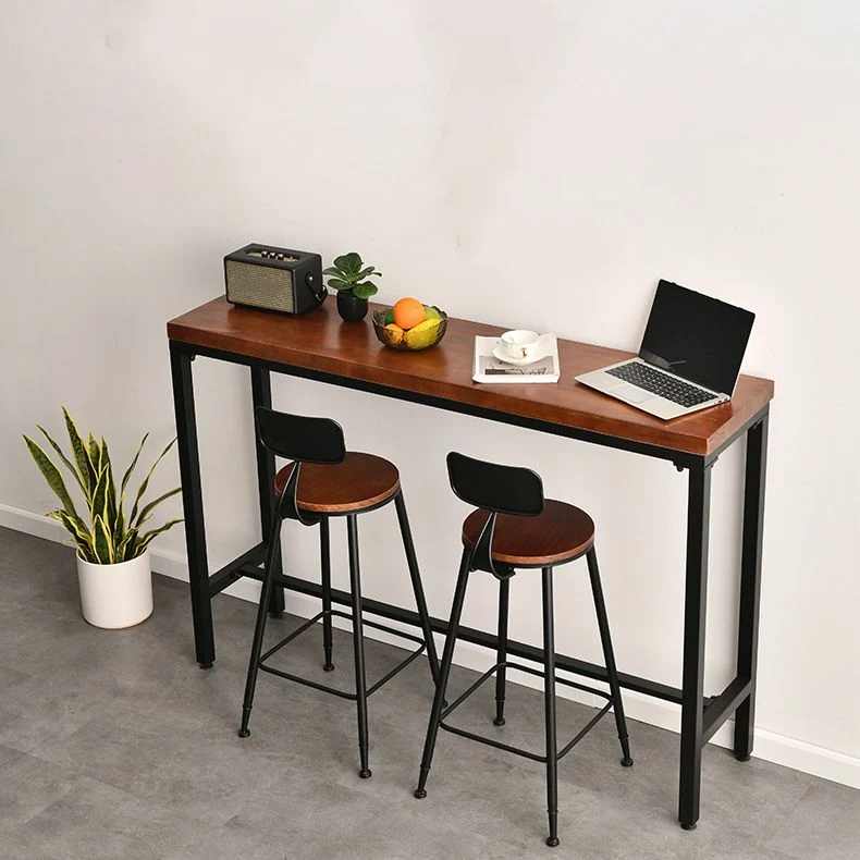 Tavolo da bar rettangolare industriale Tavolo da pranzo legno con gambe metallo Clearhalo