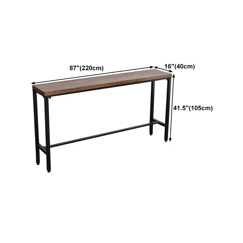 Tavolo da bar rettangolare industriale Tavolo da pranzo legno con gambe metallo Clearhalo