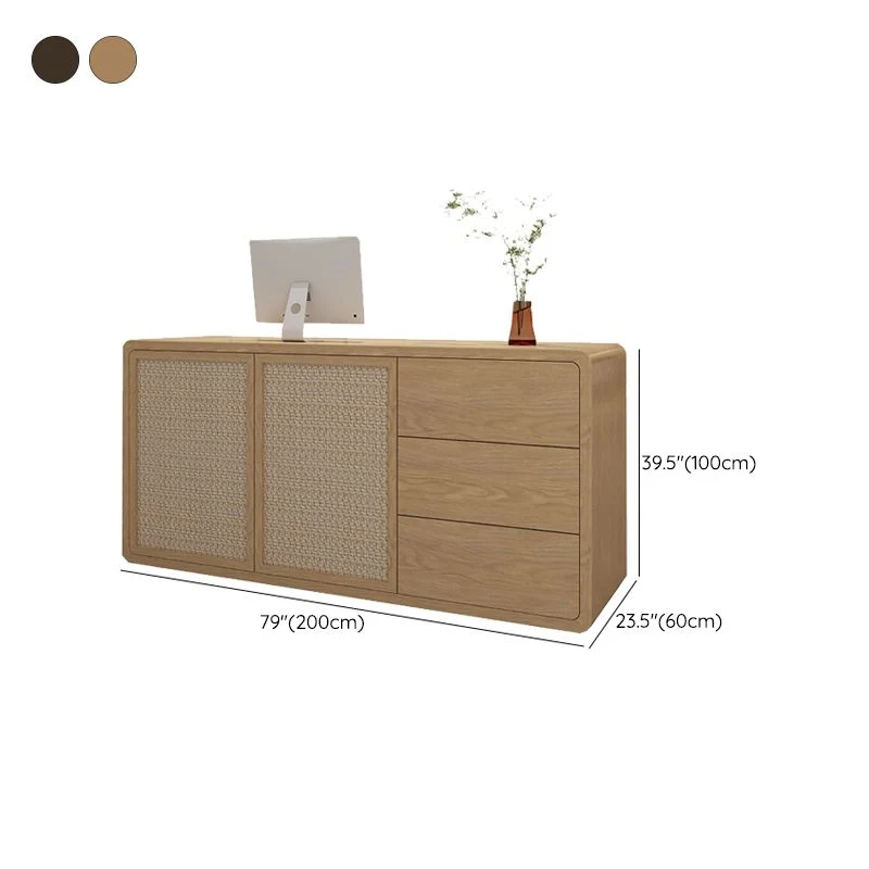 Tavolo da bar rettangolare legno da patio stile moderno per soggiorno Clearhalo