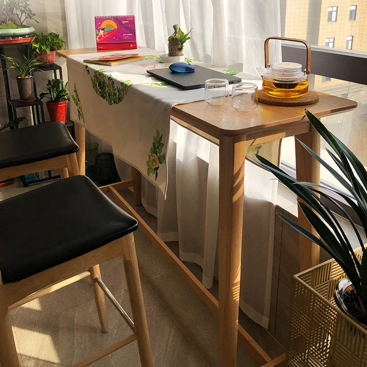 Tavolo da bar rettangolare legno stile moderno per cucina Clearhalo