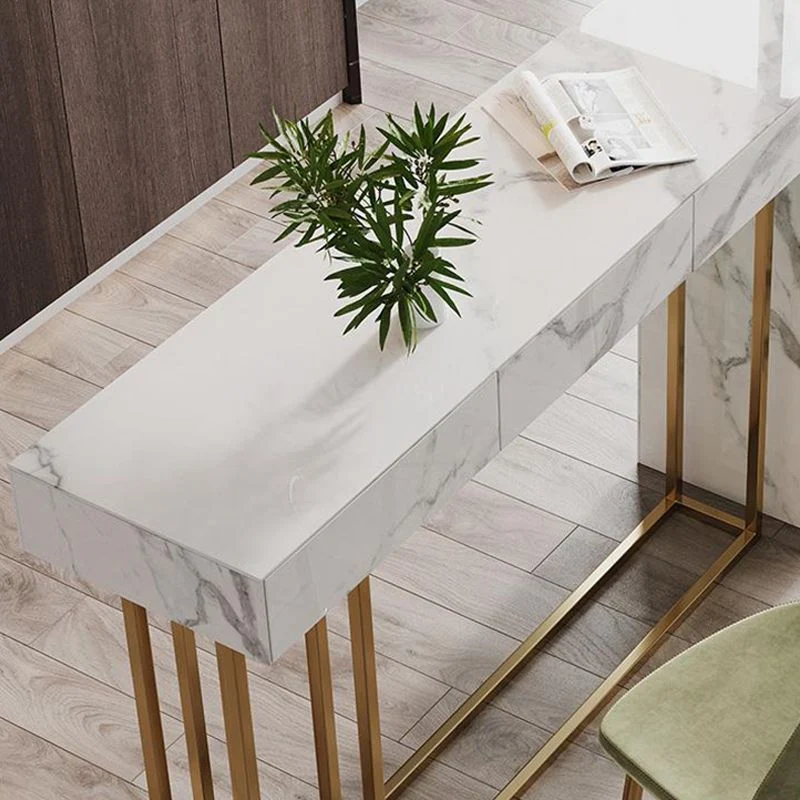 Tavolo da bar rettangolare pietra sinterizzata Nordic Glam per la casa Clearhalo