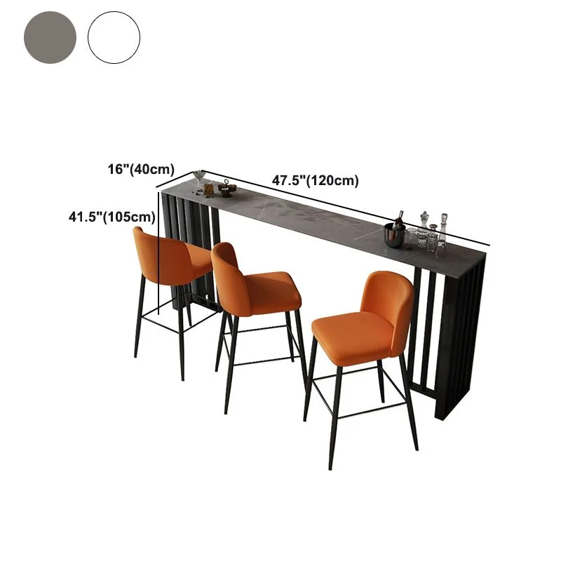 Tavolo da bar rettangolare pietra stile industriale Tavolo da bistrot con piedistallo metallo da 42 pollici di altezza Cle...