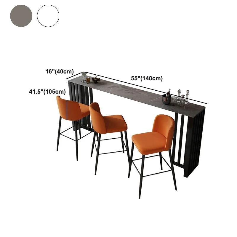 Tavolo da bar rettangolare pietra stile industriale Tavolo da bistrot con piedistallo metallo da 42 pollici di altezza Cle...